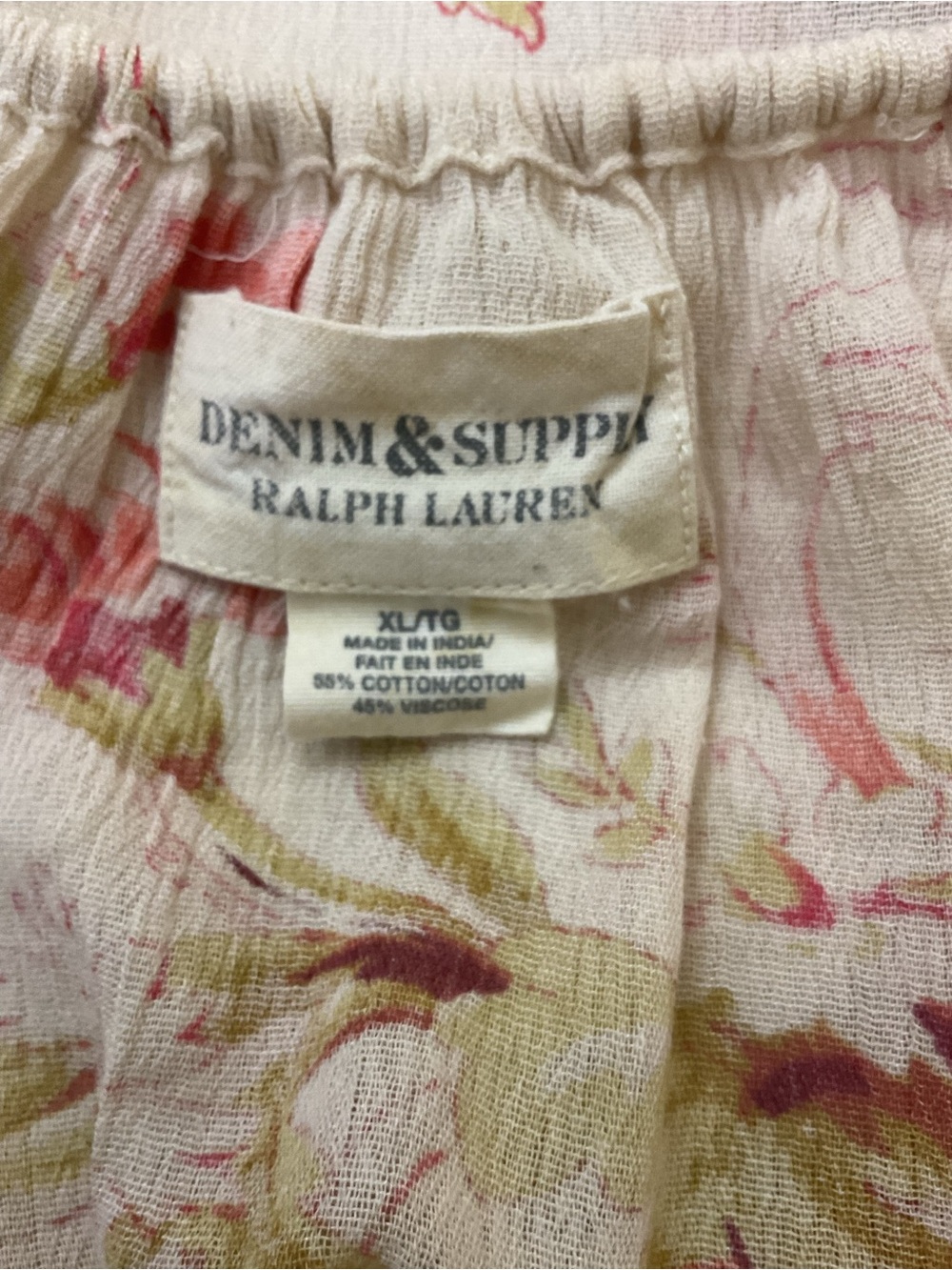 RALPH LAUREN DENIM & SUPPLY Cotton Floral Blouse Size XL - Picture 3 of 4